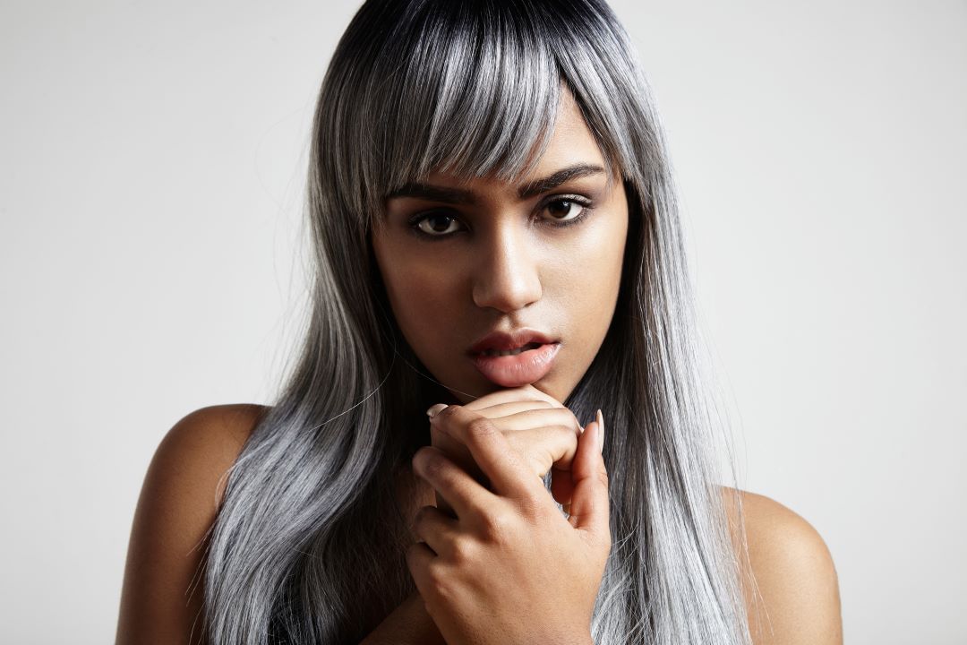 Black and Silver Hair Extensions - wide 1