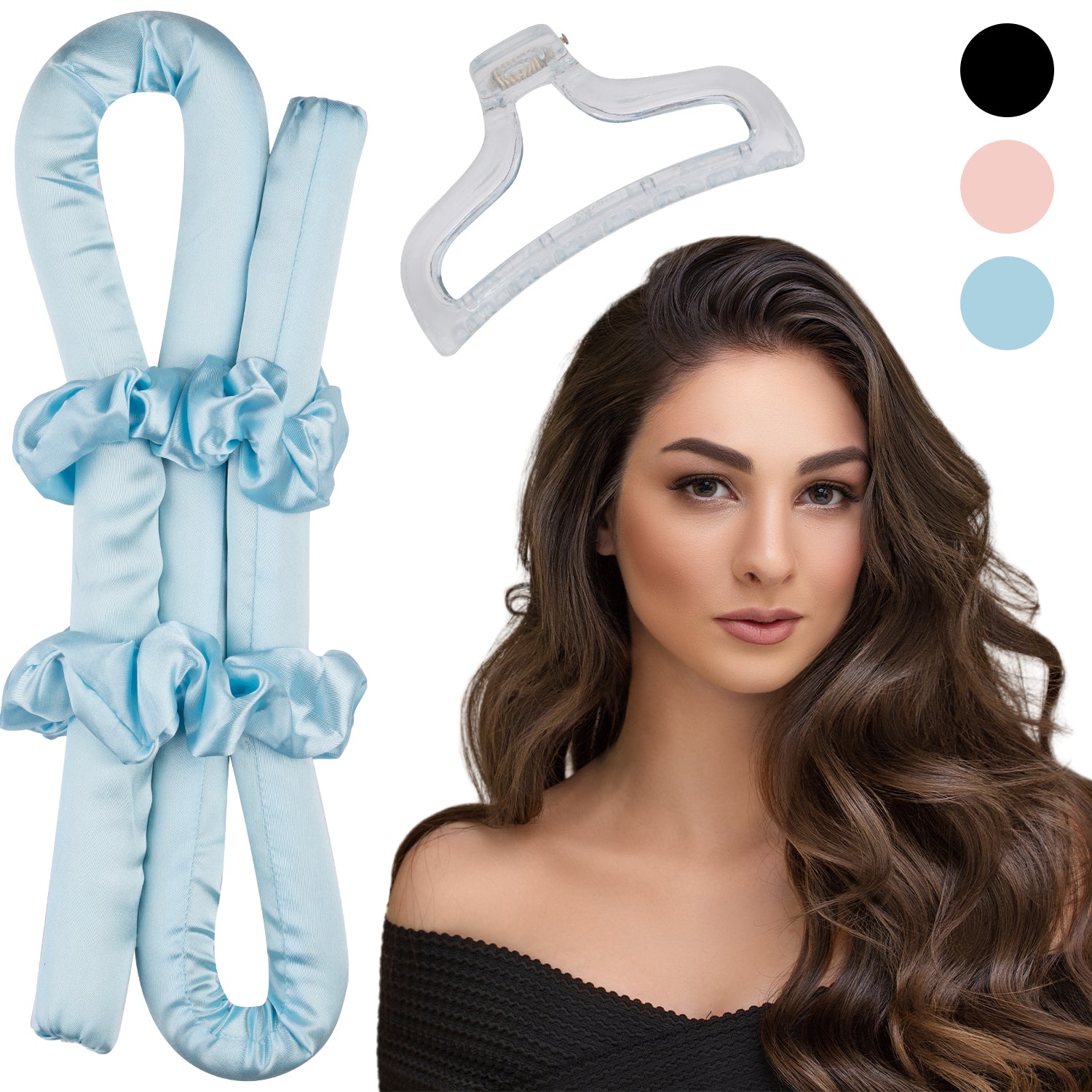 heatless hair curler #color_light-blue