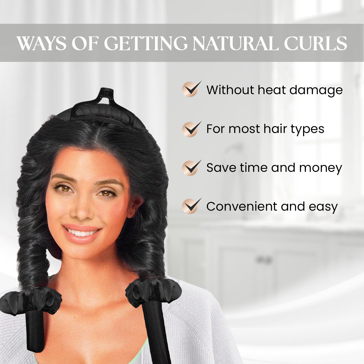 heatless hair curler overnight heatless curlers heatless curls #color_black