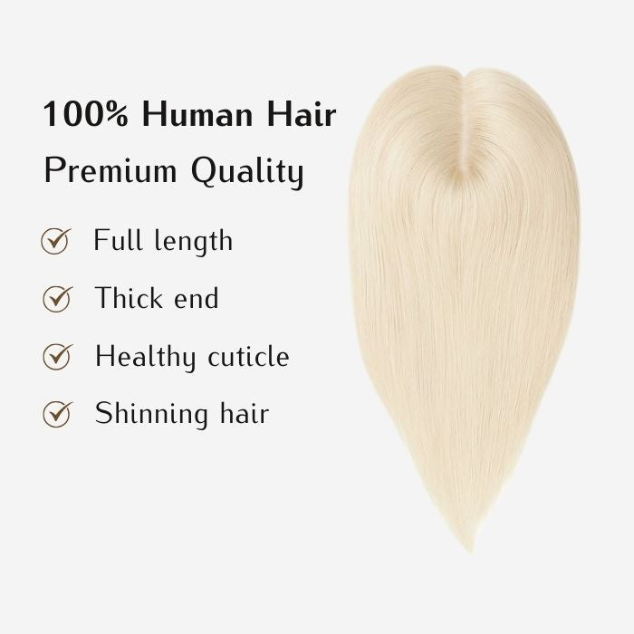 Color 60adeb Straight Hair Topper - Platinum Ash Blonde (60B) β WIGI Hair