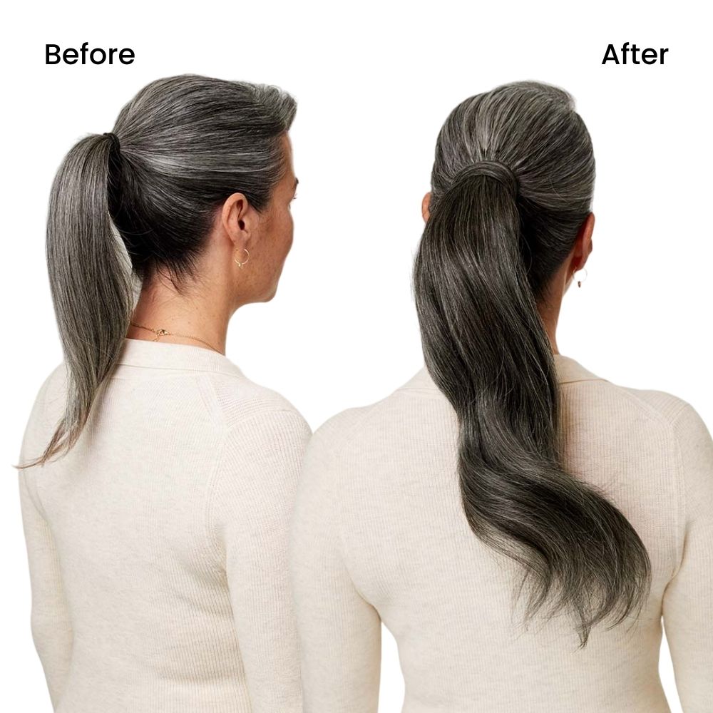 Salt And Pepper Ponytail Extension, Salt And Pepper Human Hair Ponytail 16 18 20 22 26 Inch Ponytail