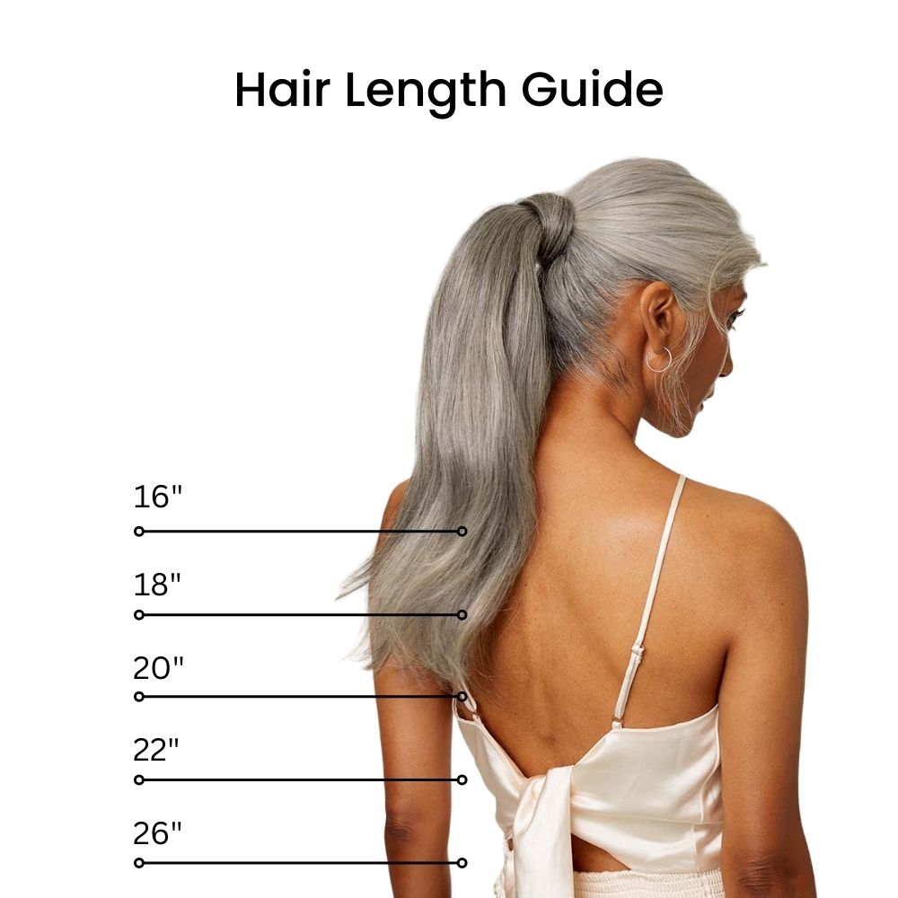 Gray Ponytail, Silver Grey Ponytail Extension 16 18 20 22 26 Inch Ponytail - WIGI, Beautiful Christmas Gift for Mom, Christmas Presents for Mom