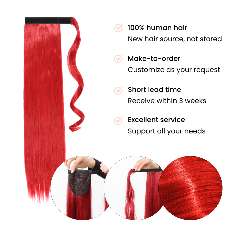 Red Ponytail Extension, Bright Red Ponytail Extension 16 18 20 22 26 Inch Ponytail