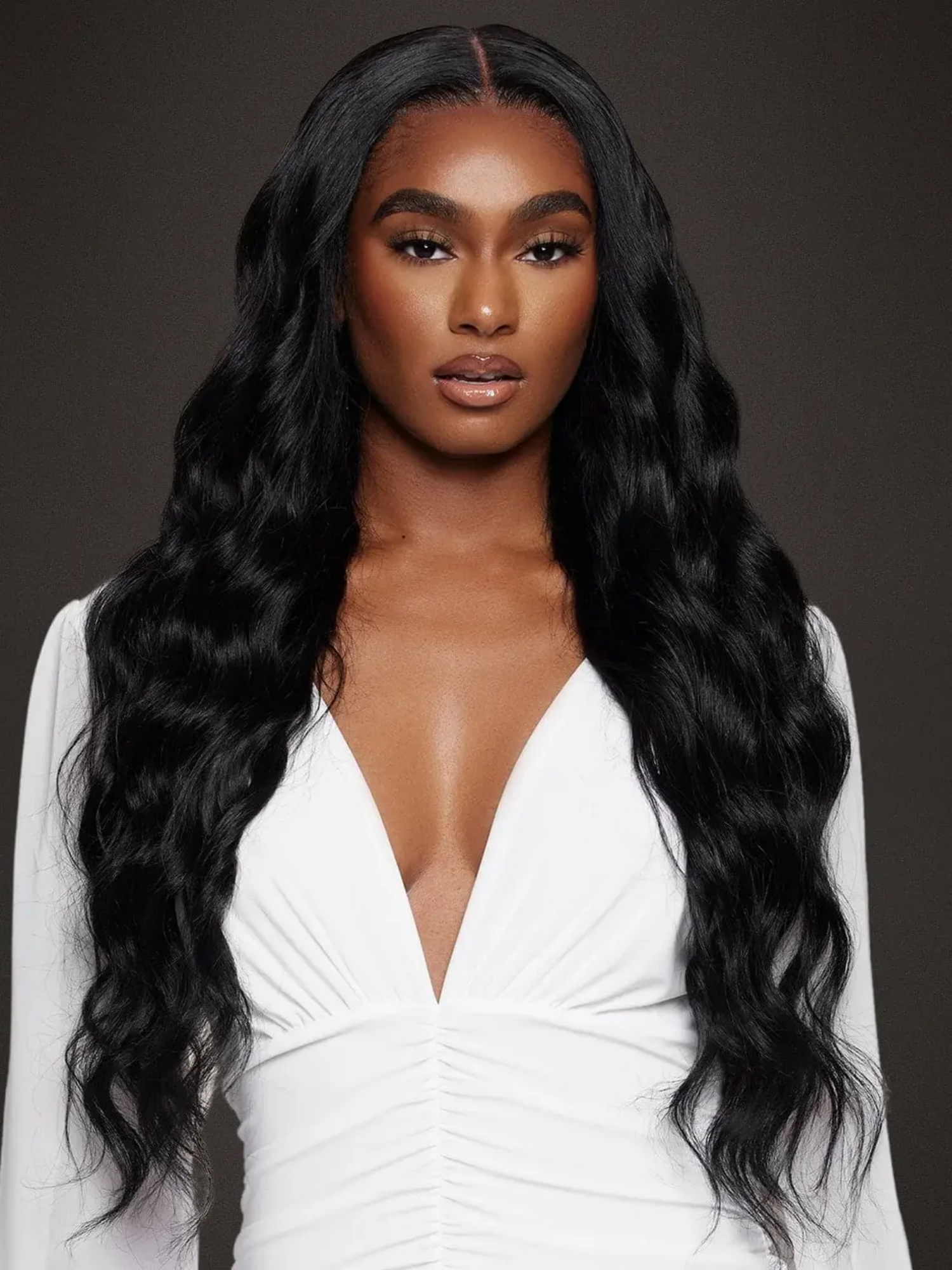 Body Wave U Part Wig Hair Model Apply #color_jet-black