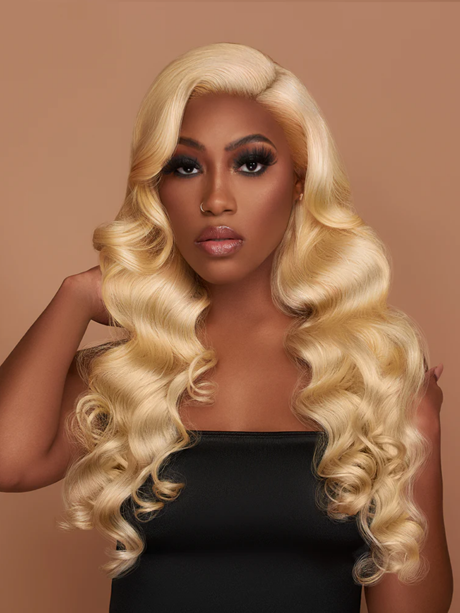 Body Wave U Part Wig Model Apply #color_bleach-blonde-613