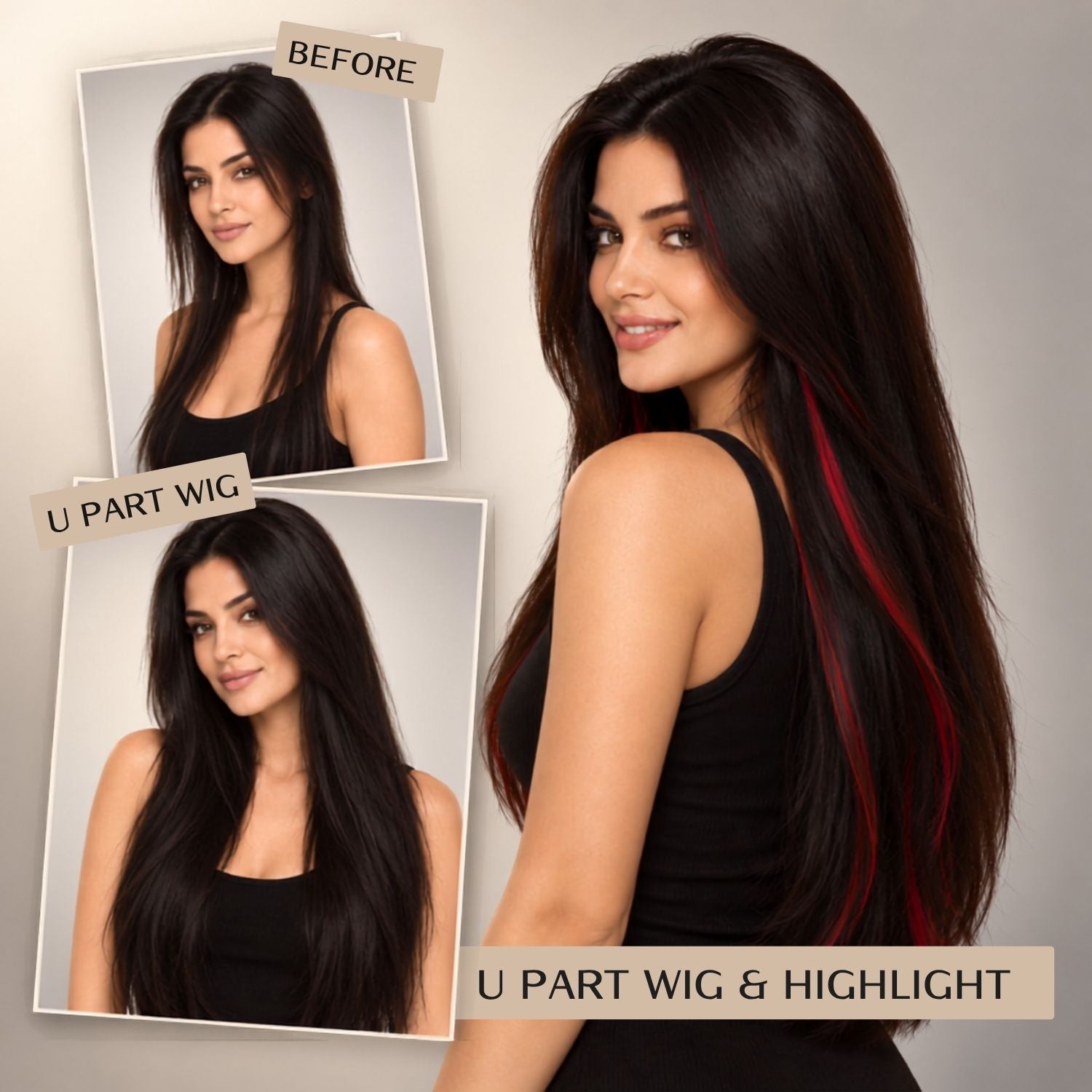 U-Glow Bundle – U-Part Wig + Highlight Clip-in, Save 7%