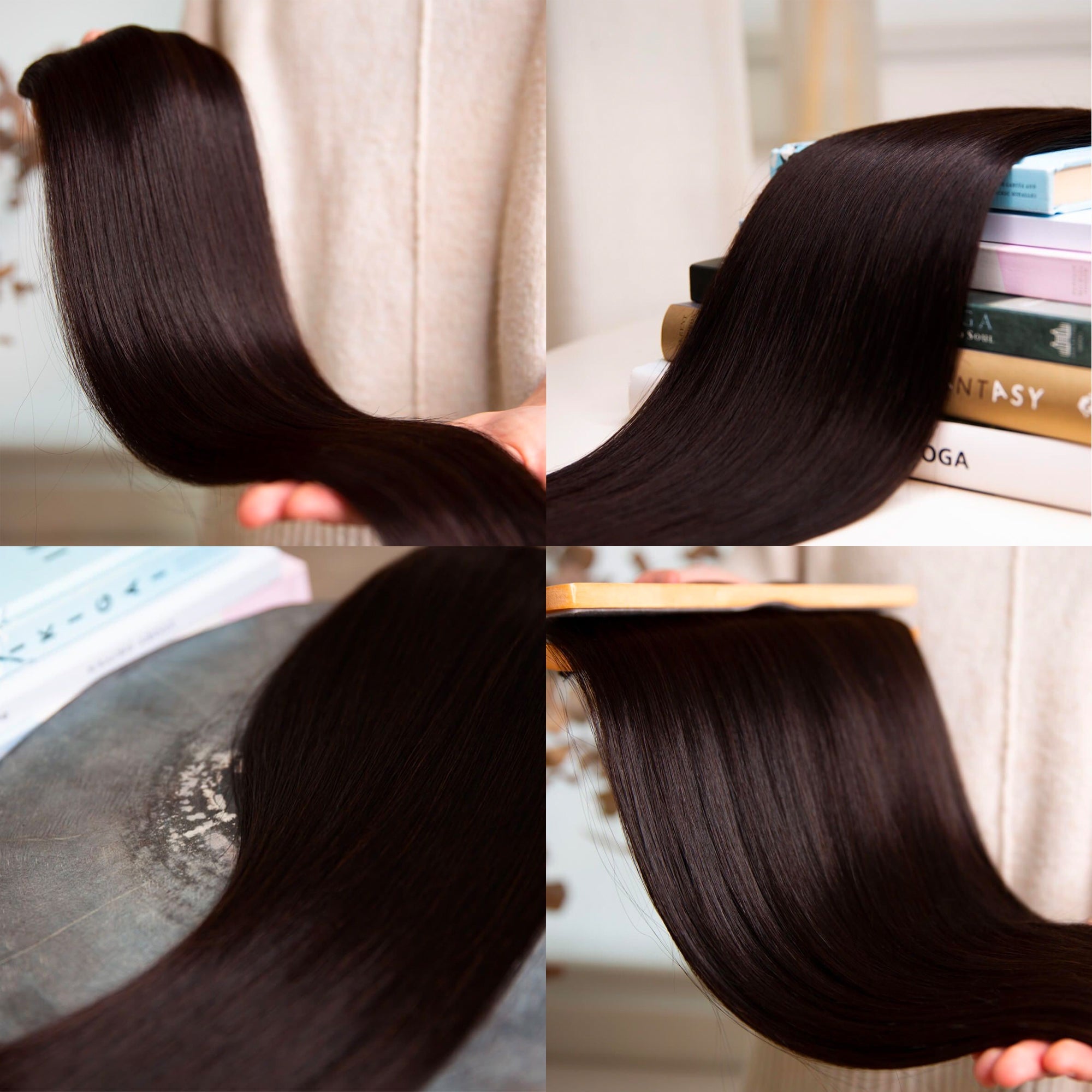 U-Shaped Clip In Hair Extensions Natural Black 1B