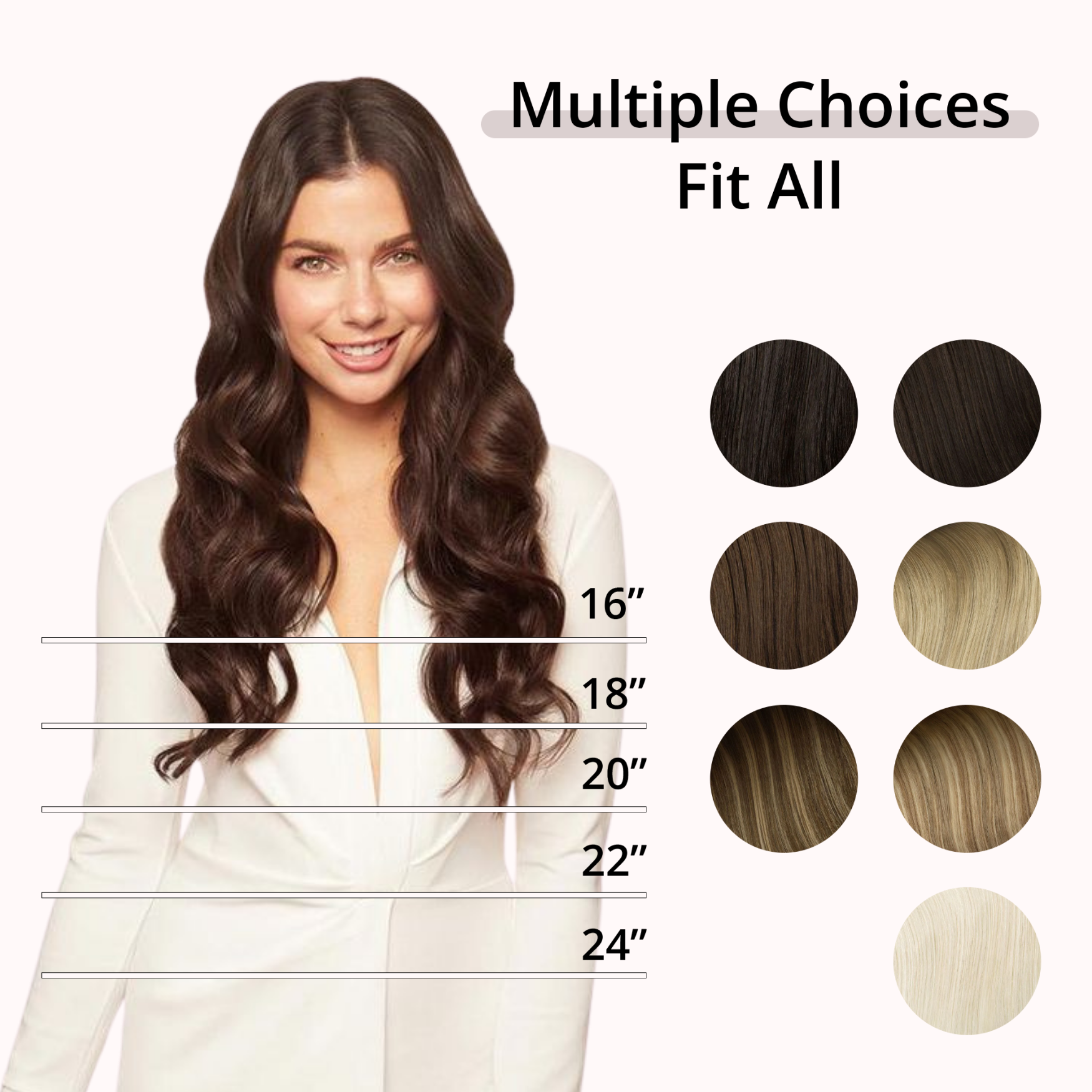 U-Shaped Clip In Hair Extensions Chocolate Brown 3