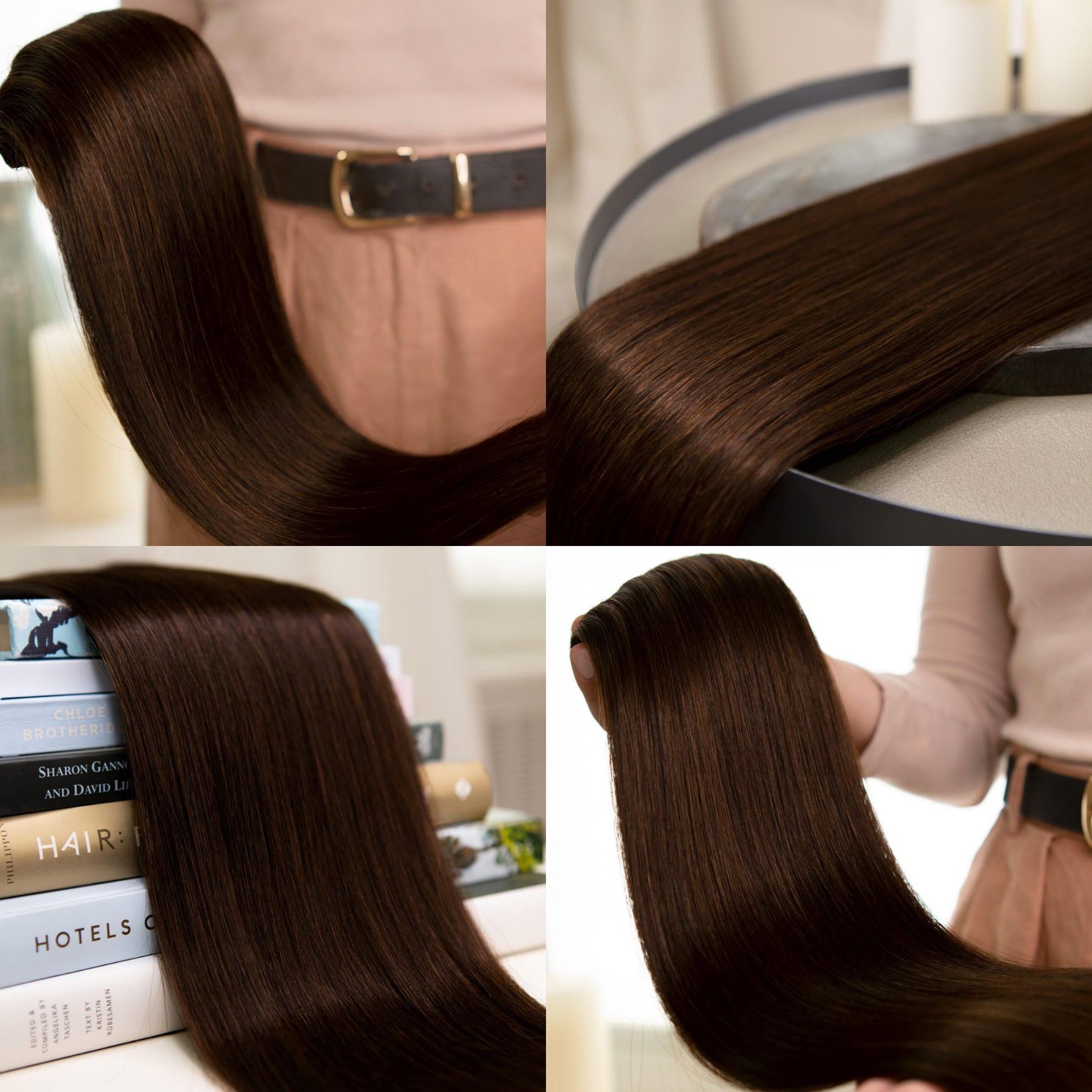 U-Shaped Clip In Hair Extensions Dark Brown 2