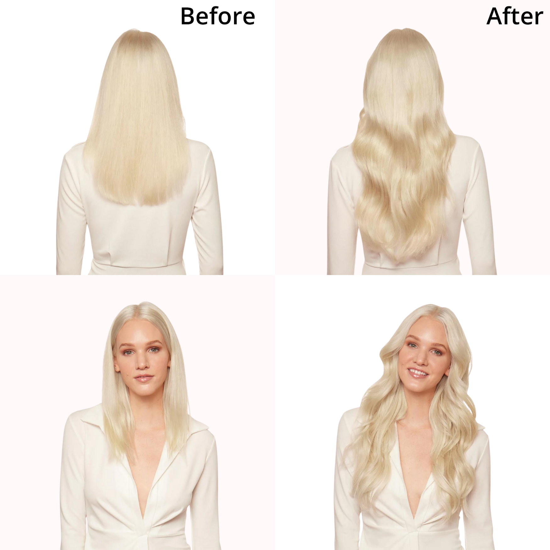 U-Shaped Clip In Hair Extensions Platinum Ash Blonde 60