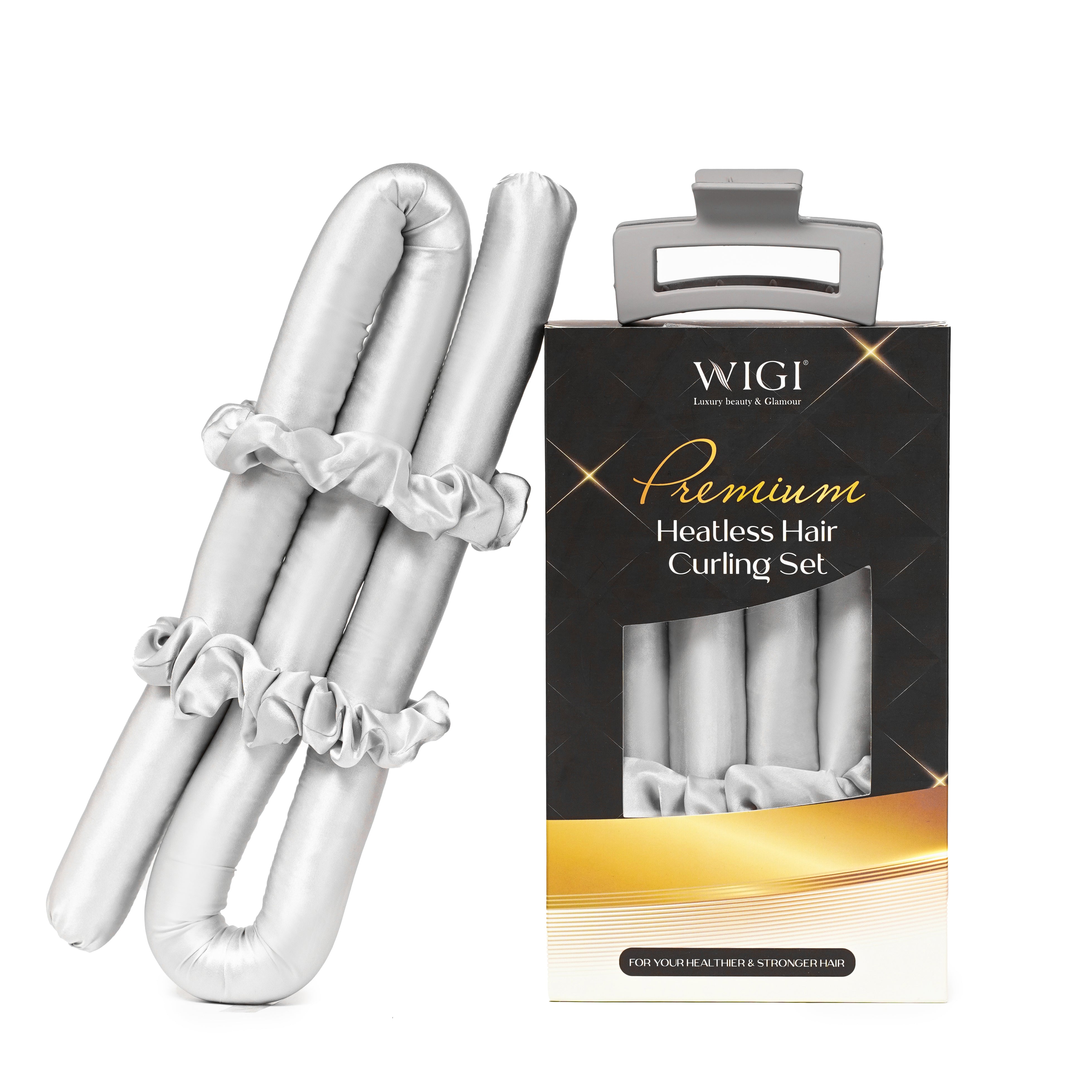 WIGI Premium Heatless Hair Curler - 100% Mulberry Silk 6A Grade - Silver