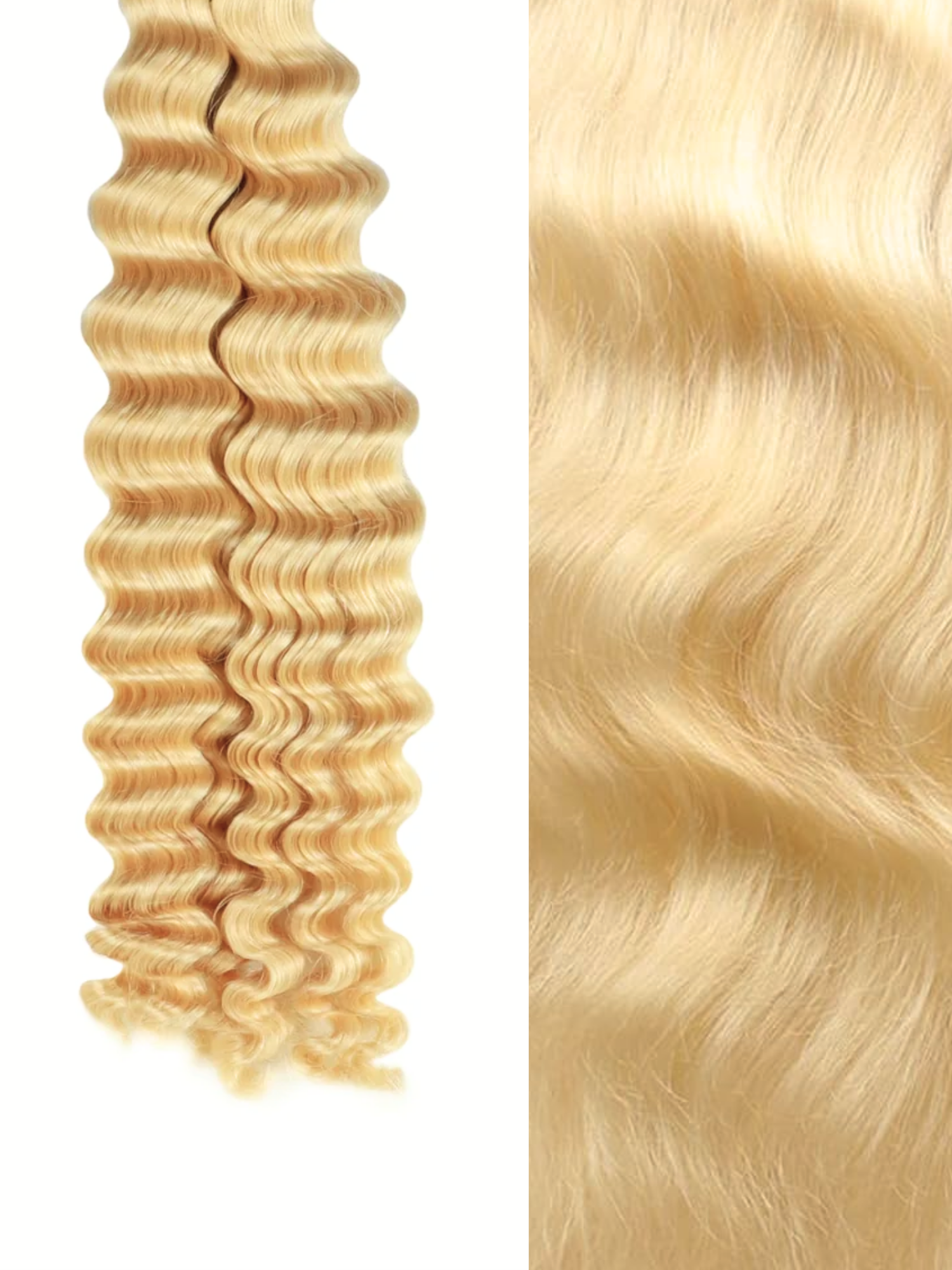 Deep Wave U Part Wig Texture #color_bleach-blonde-613