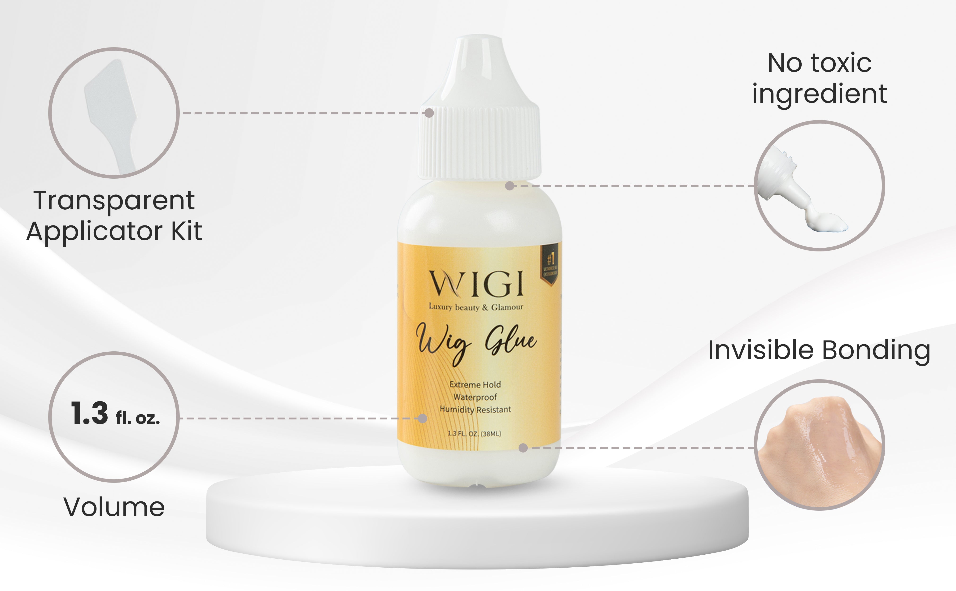 Wig Glue for Front Lace Wig-1.3oz - Invisible Bonding Glue： Extra Moisture  Control, Bold Hold Lace Wig Adhesive for Oily Scalps and Cosplay Wig (1