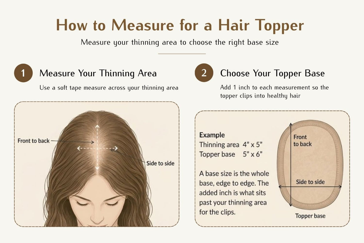 Hair topper size and coverage guide