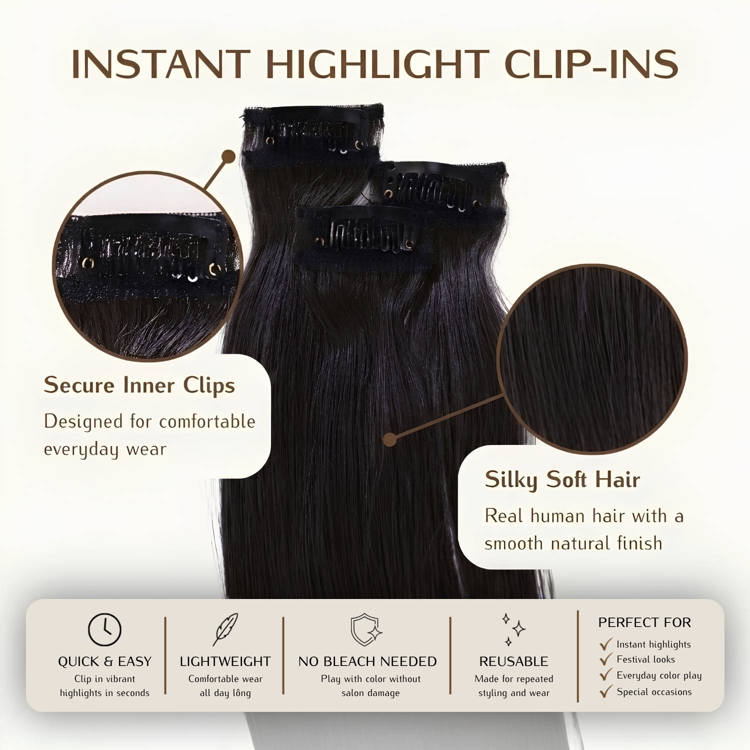 Highlight Clip-Ins - Natural Black (1B)