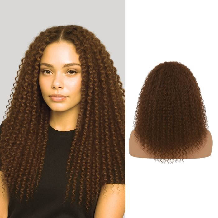 Medium Brown 13x4 Kinky Curly Lace Front Wig for Bold