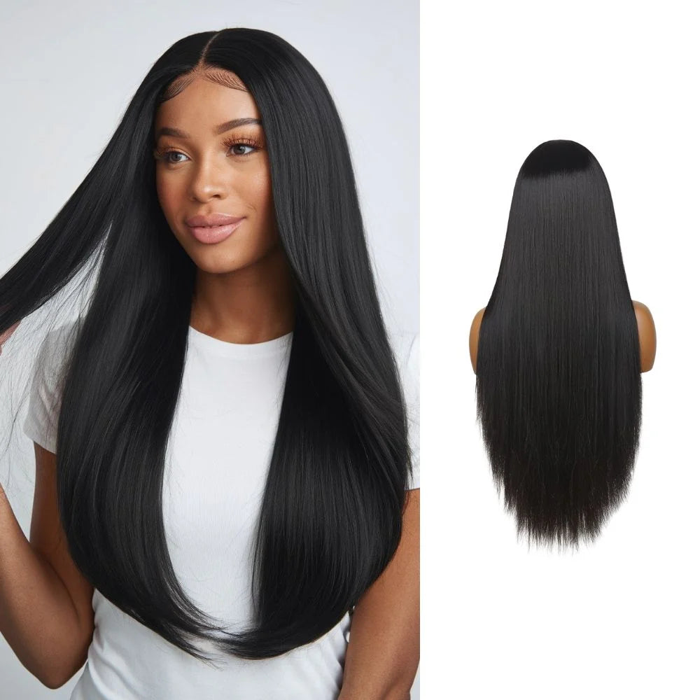 Straight V Part Wig – Jet Black (1)